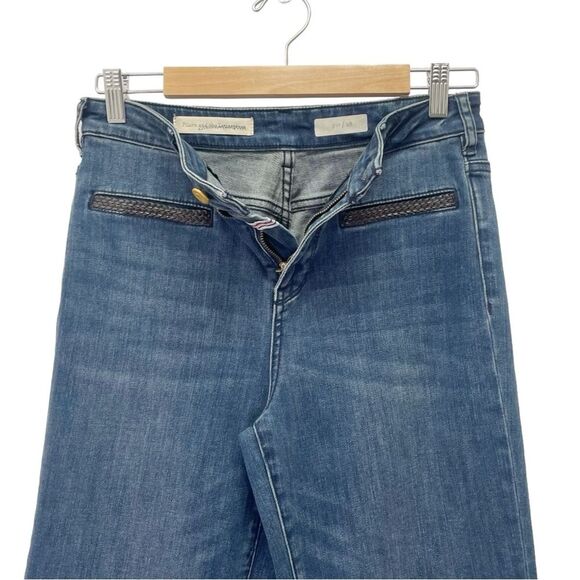 Anthropologie Pilcro Stet High Rise Flare Boho Leather Braid Trim Size 28 | 6 - Picture 6 of 13